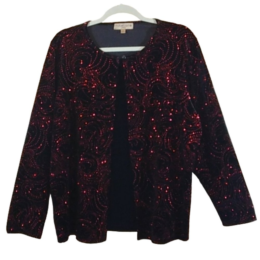 **Notations Sparkling Evening Jacket Top Size 2x … - image 1